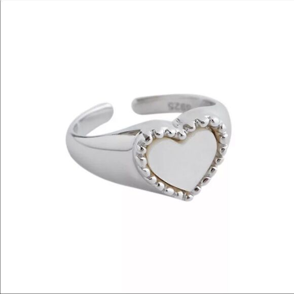 ❤️925 Sterling Silver Resizable Heart Ring❤️ - Picture 2 of 5